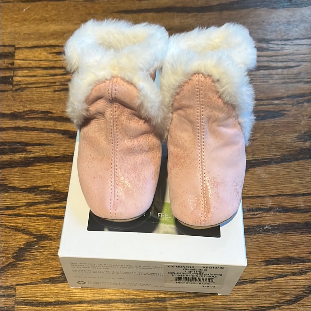 FA Cozy Pink and White Fur-Trimmed Slippers